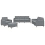 Juego de sofás con cojines 4 piezas tela gris claro de , Sofás - Ref: Foro24-3202062, Precio: 722,12 €, Descuento: %