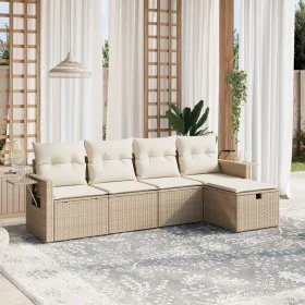 Gartensofa-Set mit 5-teiligen Kissen aus synthetischem Rattan in Beige. von , Gartensets - Ref: Foro24-3263774, Preis: 348,25...