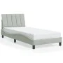 Bed frame with dark gray velvet and LED lights 90x190 cm by , Beds and slatted bases - Ref: Foro24-3213757, Price: 149,28 €, ...