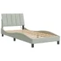 Bed frame with dark gray velvet and LED lights 90x190 cm by , Beds and slatted bases - Ref: Foro24-3213757, Price: 149,28 €, ...