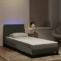 Bed frame with dark gray velvet and LED lights 90x190 cm by , Beds and slatted bases - Ref: Foro24-3213757, Price: 149,28 €, ...