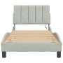 Bed frame with dark gray velvet and LED lights 90x190 cm by , Beds and slatted bases - Ref: Foro24-3213757, Price: 147,04 €, ...