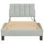 Bed frame with dark gray velvet and LED lights 90x190 cm by , Beds and slatted bases - Ref: Foro24-3213757, Price: 149,28 €, ...