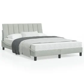 Bed frame with light gray velvet LED lights 120x200 cm by , Beds and slatted bases - Ref: Foro24-3213769, Price: 178,44 €, Di...
