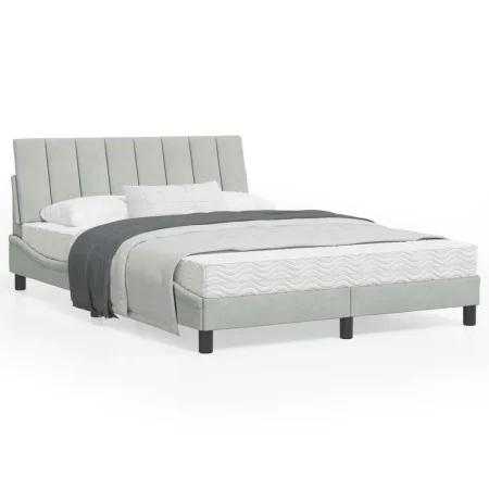 Estructura cama con luces LED terciopelo gris claro 120x200 cm de , Camas y somieres - Ref: Foro24-3213769, Precio: 179,39 €,...