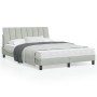 Bed frame with light gray velvet LED lights 120x200 cm by , Beds and slatted bases - Ref: Foro24-3213769, Price: 177,64 €, Di...