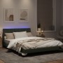 Bed frame with light gray velvet LED lights 120x200 cm by , Beds and slatted bases - Ref: Foro24-3213769, Price: 177,64 €, Di...