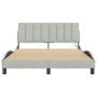 Bed frame with light gray velvet LED lights 120x200 cm by , Beds and slatted bases - Ref: Foro24-3213769, Price: 177,64 €, Di...