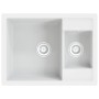 Double bowl kitchen sink with white granite overflow by vidaXL, Sinks - Ref: Foro24-147088, Price: 154,94 €, Discount: %