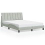 Estructura cama con luces LED terciopelo gris claro 140x200 cm de , Camas y somieres - Ref: Foro24-3213781, Precio: 197,30 €,...
