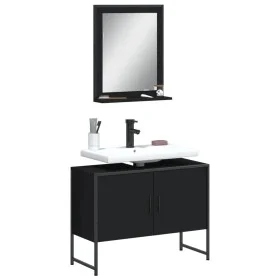 Badezimmermöbel-Set, 2-teilig, aus schwarzer Ingenieurholz. von , Badezimmermöbel - Ref: Foro24-3214339, Preis: 104,00 €, Rab...