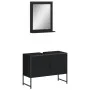 Badezimmermöbel-Set, 2-teilig, aus schwarzer Ingenieurholz. von , Badezimmermöbel - Ref: Foro24-3214339, Preis: 100,54 €, Rab...