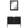 2-piece bathroom furniture set made of black engineered wood by , Bathroom furniture - Ref: Foro24-3214339, Price: 100,41 €, ...