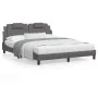 Bed frame with gray synthetic leather headboard 160x200cm by , Beds and slatted bases - Ref: Foro24-3208106, Price: 233,82 €,...