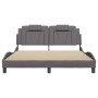 Bed frame with gray synthetic leather headboard 160x200cm by , Beds and slatted bases - Ref: Foro24-3208106, Price: 233,28 €,...
