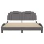 Bed frame with gray synthetic leather headboard 160x200cm by , Beds and slatted bases - Ref: Foro24-3208106, Price: 233,82 €,...