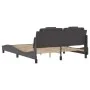 Bed frame with gray synthetic leather headboard 160x200cm by , Beds and slatted bases - Ref: Foro24-3208106, Price: 233,82 €,...