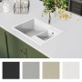 Double bowl kitchen sink with white granite overflow by vidaXL, Sinks - Ref: Foro24-147088, Price: 154,94 €, Discount: %