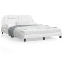 Bed frame with white synthetic leather headboard 160x200 cm by , Beds and slatted bases - Ref: Foro24-3208104, Price: 207,15 ...