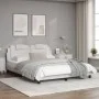 Bed frame with white synthetic leather headboard 160x200 cm by , Beds and slatted bases - Ref: Foro24-3208104, Price: 228,65 ...