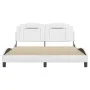 Bed frame with white synthetic leather headboard 160x200 cm by , Beds and slatted bases - Ref: Foro24-3208104, Price: 228,65 ...