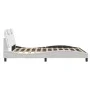 Bed frame with white synthetic leather headboard 160x200 cm by , Beds and slatted bases - Ref: Foro24-3208104, Price: 228,65 ...