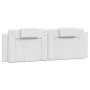 Estructura de cama cabecero cuero sintético blanco 160x200 cm de , Camas y somieres - Ref: Foro24-3208104, Precio: 228,59 €, ...