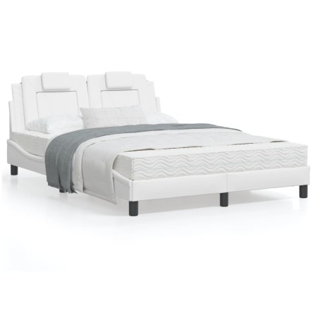 Bettgestell Kopfteil aus weißem Kunstleder 140x200 cm von , Betten und Lattenroste - Ref: Foro24-3208097, Preis: 223,91 €, Ra...