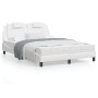 Bed frame with white synthetic leather headboard 140x200 cm by , Beds and slatted bases - Ref: Foro24-3208097, Price: 223,91 ...