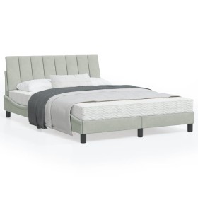 Estructura de cama con cabecero terciopelo gris claro 120x200cm de , Camas y somieres - Ref: Foro24-3207837, Precio: 170,67 €...