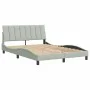 Bed frame with light gray velvet headboard 120x200cm by , Beds and slatted bases - Ref: Foro24-3207837, Price: 168,48 €, Disc...