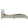 Bed frame with light gray velvet headboard 120x200cm by , Beds and slatted bases - Ref: Foro24-3207837, Price: 168,48 €, Disc...