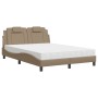 Bed with synthetic leather cappuccino mattress 140x190 cm by , Beds and slatted bases - Ref: Foro24-3208793, Price: 374,00 €,...