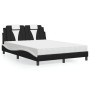 Bed with black and white synthetic leather mattress 140x200 cm by , Beds and slatted bases - Ref: Foro24-3208801, Price: 388,...