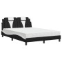 Bett mit schwarz-weißer Kunstleder-Matratze 140x200 cm von , Betten und Lattenroste - Ref: Foro24-3208801, Preis: 395,27 €, R...