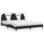 Bett mit schwarz-weißer Kunstleder-Matratze 180x200 cm von , Betten und Lattenroste - Ref: Foro24-3208815, Preis: 442,18 €, R...