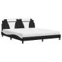 Bed with black and white synthetic leather mattress 180x200 cm by , Beds and slatted bases - Ref: Foro24-3208815, Price: 435,...