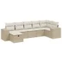 Garden set with 7 pieces of sofas and beige synthetic rattan cushions. by , Garden sets - Ref: Foro24-3264434, Price: 498,05 ...