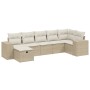Gartensofagarnitur 7-teilig mit Kissen aus synthetischem Rattan in Beige. von , Gartensets - Ref: Foro24-3264434, Preis: 478,...