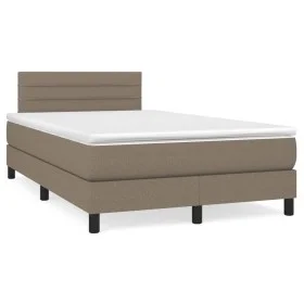 Box spring bed with gray taupe fabric mattress 120x190 cm by , Beds and slatted bases - Ref: Foro24-3269734, Price: 376,18 €,...