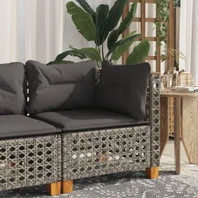 Graues Gartenecksofa mit Kissen aus synthetischem Rattan von , Outdoor-Sofas - Ref: Foro24-365924, Preis: 117,98 €, Rabatt: %