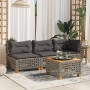 Corner garden sofa with gray synthetic rattan cushions by , Outdoor sofas - Ref: Foro24-365924, Price: 104,16 €, Discount: %