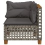 Corner garden sofa with gray synthetic rattan cushions by , Outdoor sofas - Ref: Foro24-365924, Price: 104,16 €, Discount: %