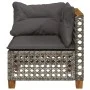 Corner garden sofa with gray synthetic rattan cushions by , Outdoor sofas - Ref: Foro24-365924, Price: 117,98 €, Discount: %