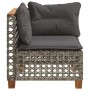 Corner garden sofa with gray synthetic rattan cushions by , Outdoor sofas - Ref: Foro24-365924, Price: 104,16 €, Discount: %