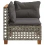 Corner garden sofa with gray synthetic rattan cushions by , Outdoor sofas - Ref: Foro24-365924, Price: 117,98 €, Discount: %