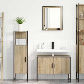 Juego de muebles de baño 3 pcs Marrón 33 x 33 x 120.5 cm
