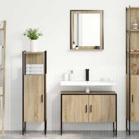 Juego de muebles de baño 3 pcs Marrón 33 x 33 x 120.5 cm