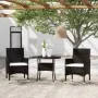 3-piece garden bistro set, black PE rattan with tempered glass. by , Garden sets - Ref: Foro24-3095903, Price: 234,52 €, Disc...
