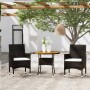 3-piece synthetic rattan solid wood garden bistro set in black. by , Garden sets - Ref: Foro24-3095908, Price: 241,66 €, Disc...